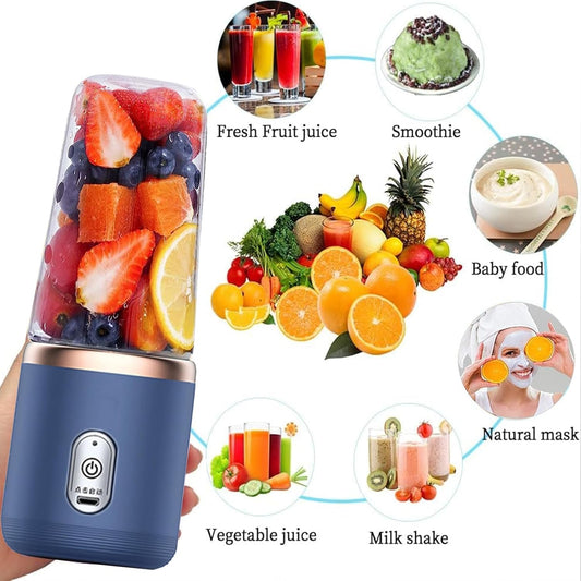 Portable Electric Rechargeable Smoothie Blender & Juicer